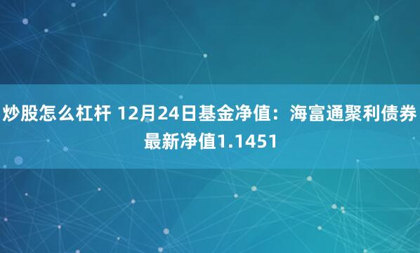 炒股怎么杠杆 12月24日基金净值：海富通聚利债券最新净值1.1451